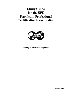 Certification Study Guide PDF Society of Petroleum Engineers, Iran Spe Iran  Form
