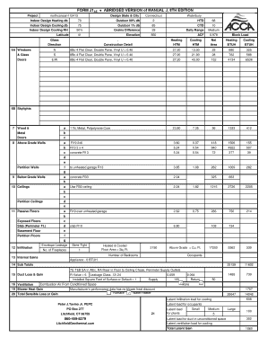 Manual J Worksheet PDF  Form