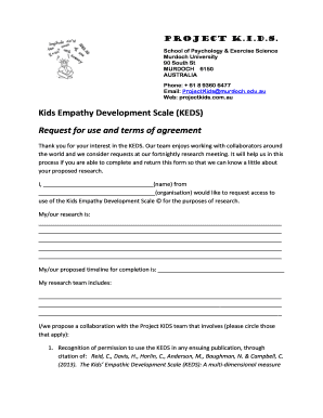 Kids&#039; Empathic Development Scale Keds  Form