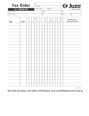 Fax Order Form 13 Juzo USA