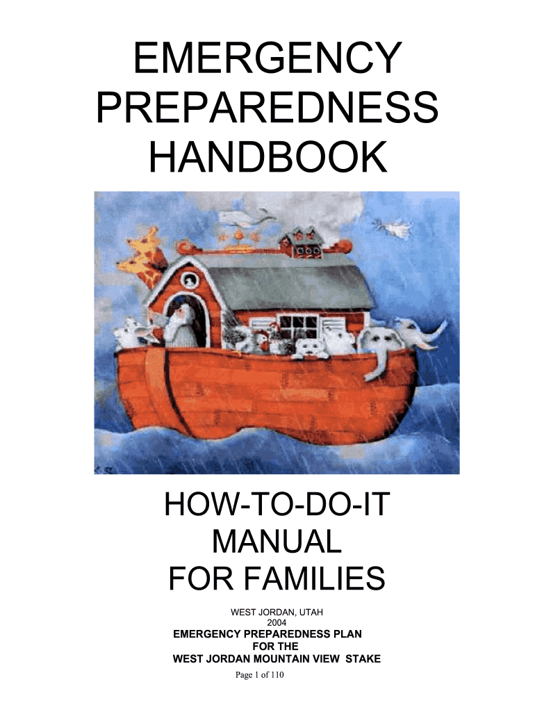 EMERGENCY PREPAREDNESS HANDBOOK  Bmormonsharebbcomb  Form