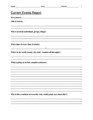 Current Events Report  Form