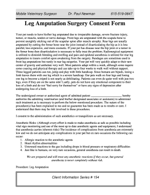 Amputation Consent Form