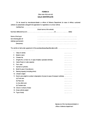 Sale Certificate Format PDF