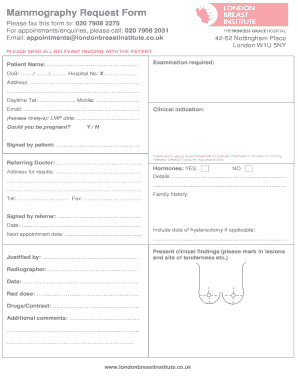 Mammogram Request Form