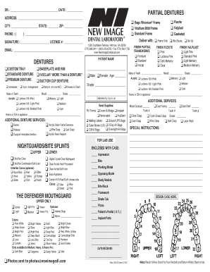 Removable Rx Form New Image Dental Laboratory