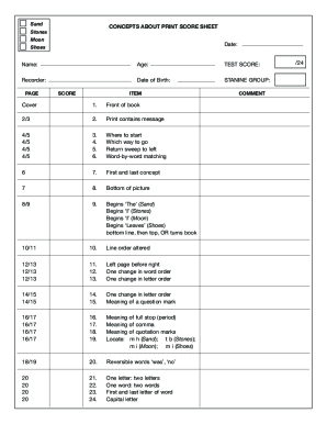 Concepts About Print Score Sheet  Form