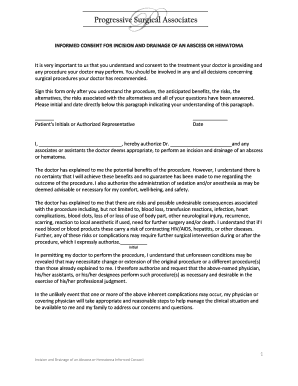 Incision and Drainage Consent Form