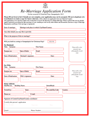 Sahaja Yoga Marriage Form