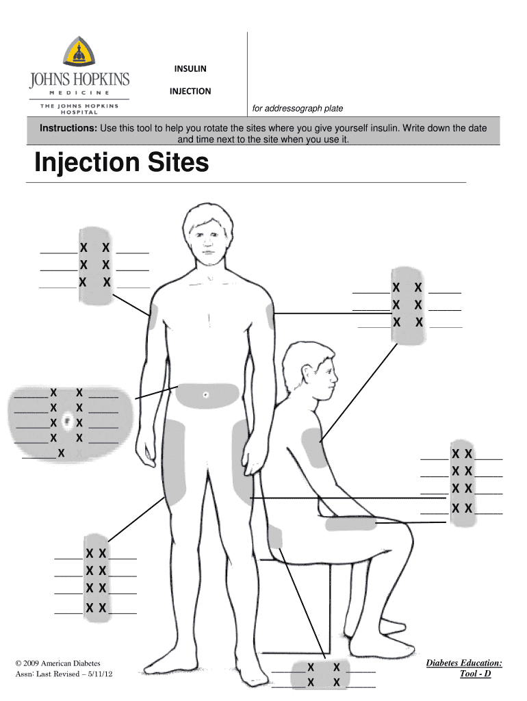  Injection Sites Diabetes Self Management  Form