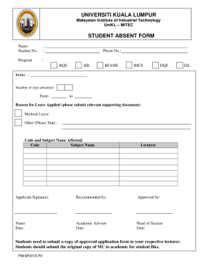 Absent Form Unikl Mitec