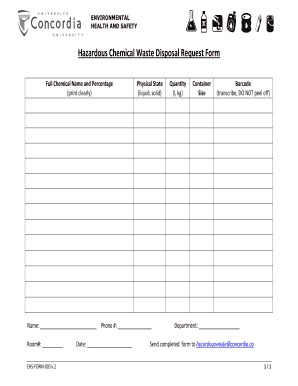 Hazardous Waste Disposal Form