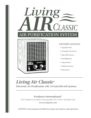 Living Air Purifier Manual  Form