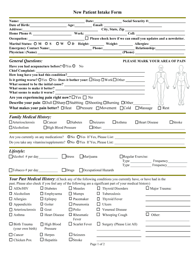 Get and Sign Acupuncture Form