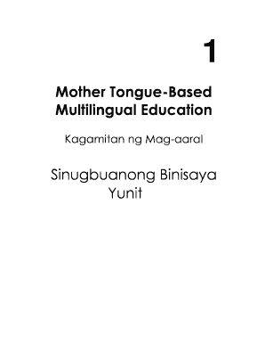 Sinugbuanong Binisaya Grade 1 Worksheets  Form
