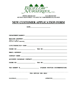 Customer Application Form