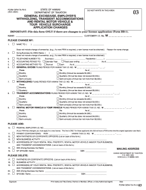 Hawaii Gewtarv5 General Excise Use State Legal Forms