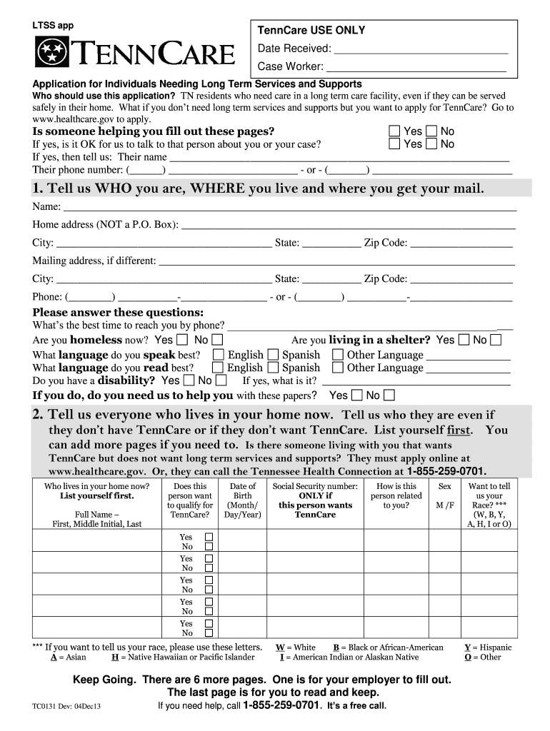  Tc0131 Document Tenncare Form 2013