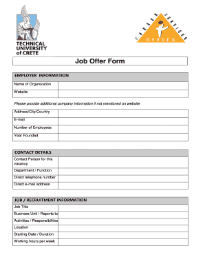 Job Offer Form
