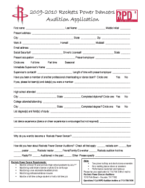 RPD Audition Application 09 10 DOC  Form