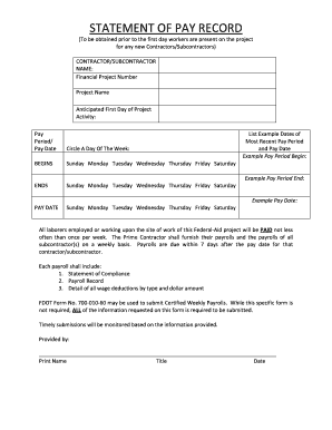 STATEMENT of PAY RECORD FORM Rev 5 20 10 DOCX Tax Exempt Declaration for Nonresident Dealers