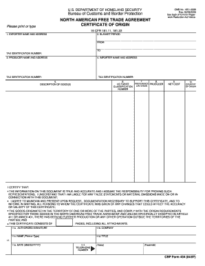 Cbp Form 434 Fillable PDF
