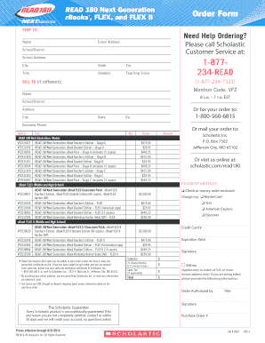 Read 180 Order Form