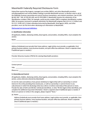 Federally Required Disclosures Masshealth  Form