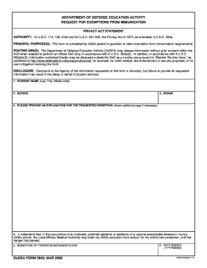  Dodea Vaccine Exemption 2008