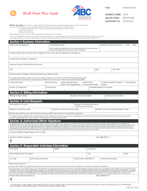  Shell Card Application Form 2012-2024