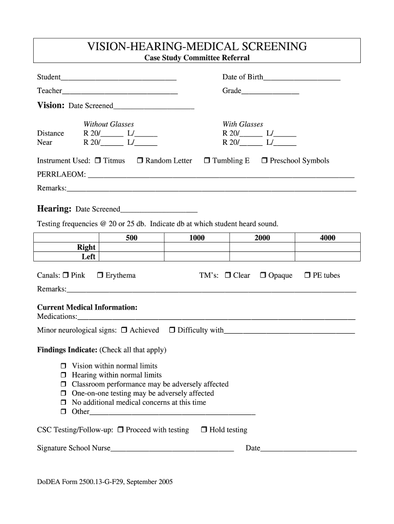  Sample of a Completed Maryland Dmv Vision Screening Form 2005-2024