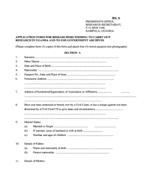 Form RS 6 Application to Conduct Research in Uganda Idi Mak Ac