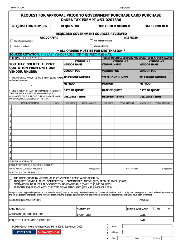 Dodea 8052  Form