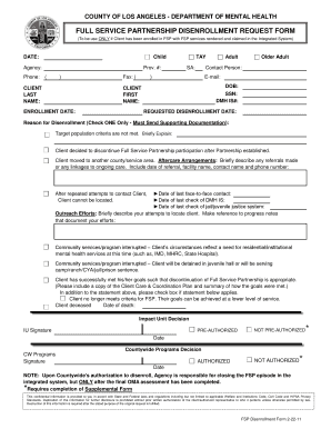 FSP Disenrollment Form File Lacounty