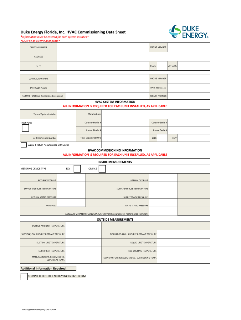  Hvac Start Up Report Template 2013-2024