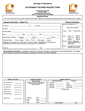 Keansburg Borough Hall  Form