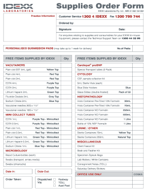 Supply Order Form