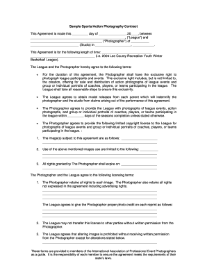 Sports Contract Template  Form