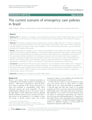 The Current Scenario of Emergency Care Policies in BioMed Central  Form