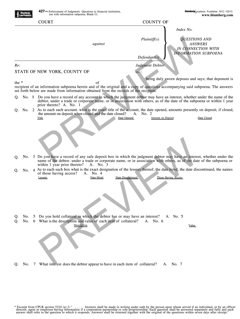 427 Wwwblumbergcom COURT COUNTY of Blumberg Legal Forms