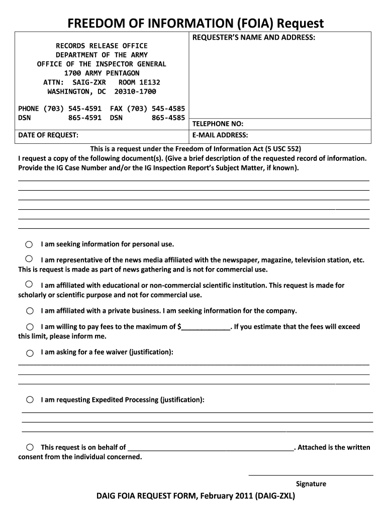 Foia Request Form