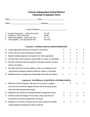 Librarian Evaluation Form