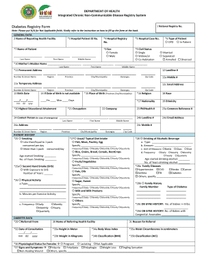 Diabetes Registry Template  Form