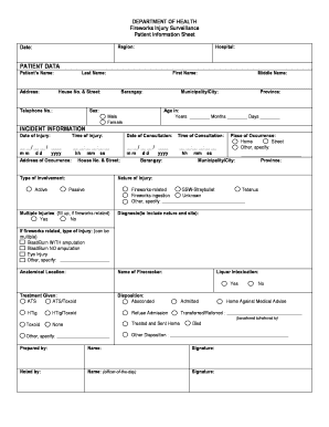 Health Patient Information Sheet