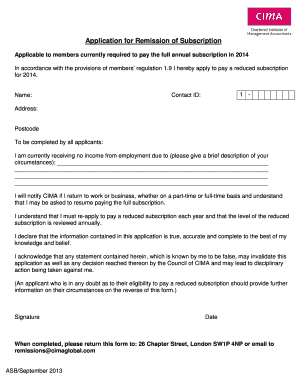 Cima Remission  Form