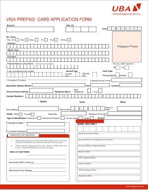 VISA PREPAID CARD APPLICATION FORM CIMA