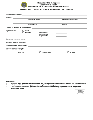 Application for Accreditation of Drug Testing Laboratory Form