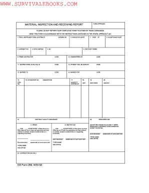 Material Receiving Form