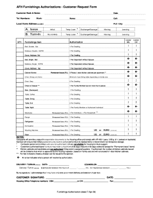 Furniture Request Form