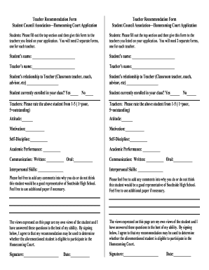 Student Council Application Form